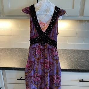 Plenty by Tracy Reese purple beaded midi dress size 4.